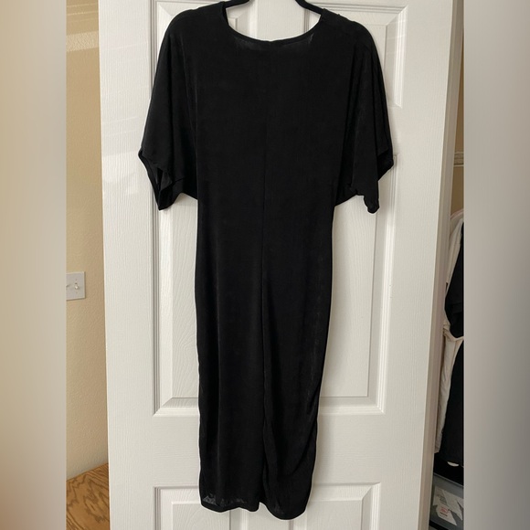 Black long waist scrunch dress - Picture 4 of 4